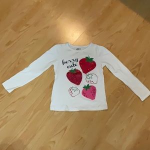 Crazy 8 Long Sleeve Girls Strawberry Tee.